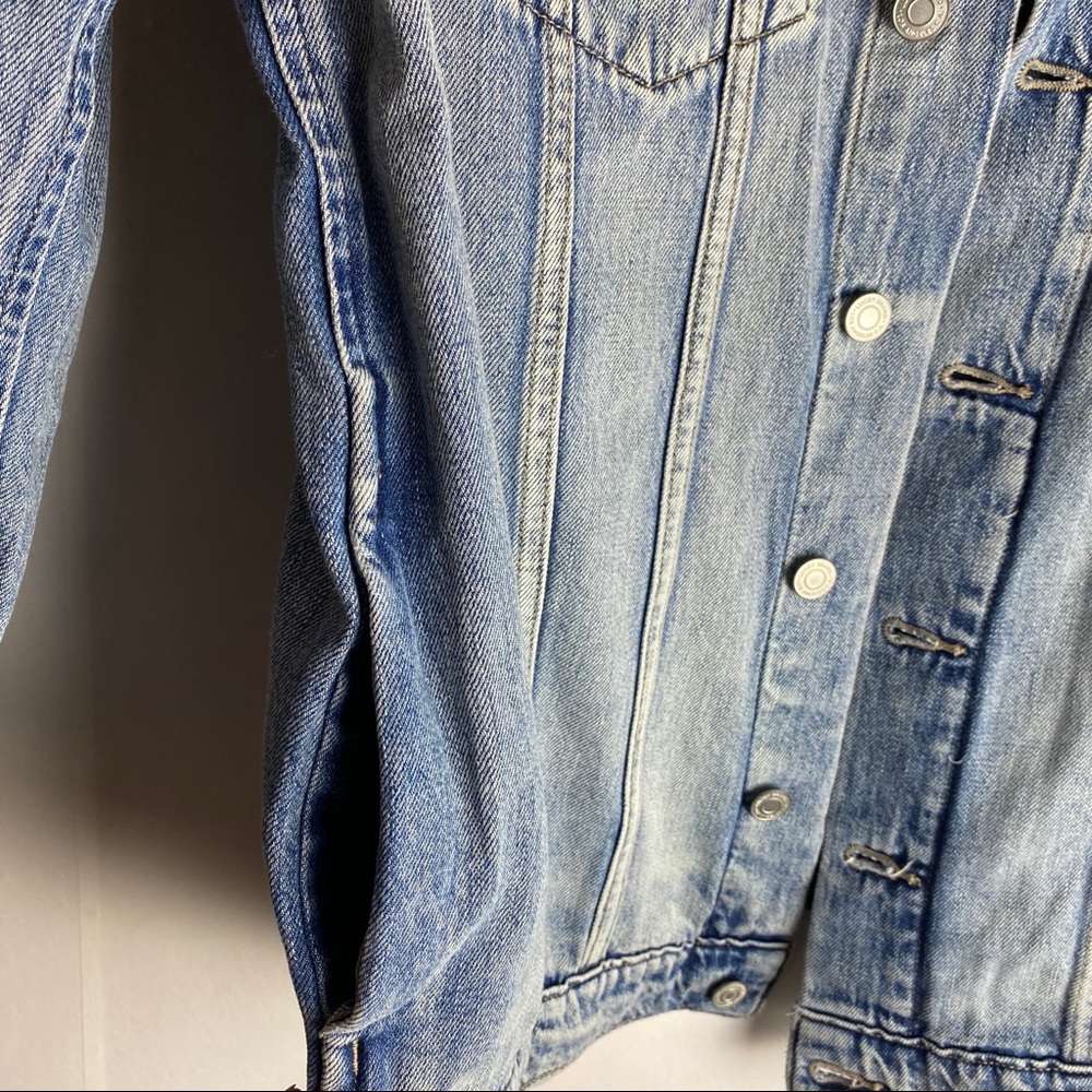 NEW Lucky Brand Oversized Trucker Denim Jacket L,M - Picture 9 of 15